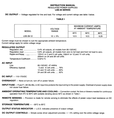 LSS-39-12 Product data